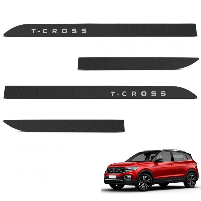 Jogo de Friso Lateral T-Cross 2018 a 2024 Preto Texturizado Jogo de Friso Lateral T-Cross 2018 a 2024 Preto Texturizado